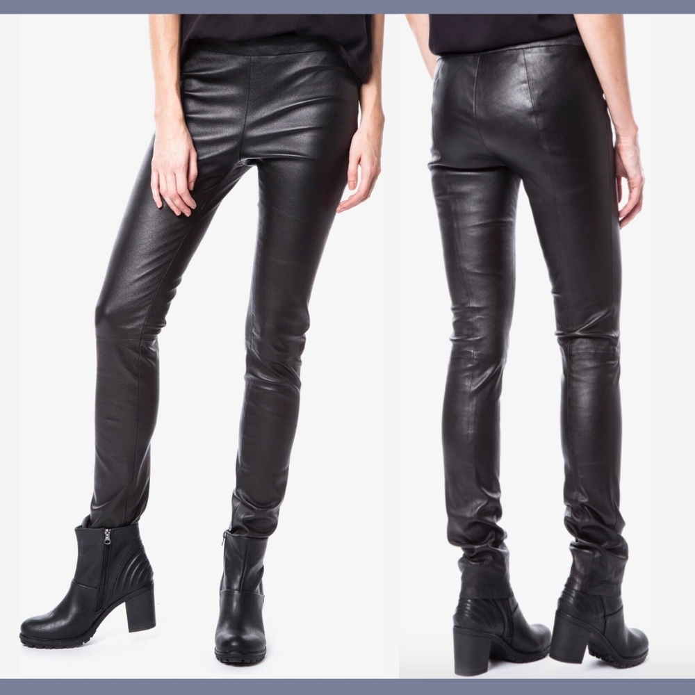 NWT $985 DIESEL BLACK GOLD 'Peghyns' Leather Pants in Black [SZ 44‎ ]